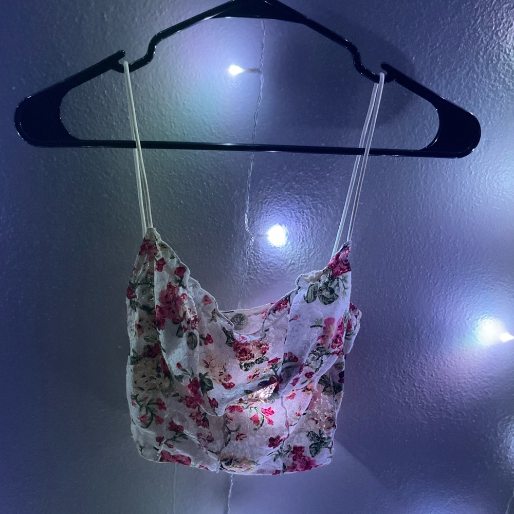 lace floral tank top